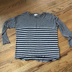 Madewell black and gray drop sleeve shirt